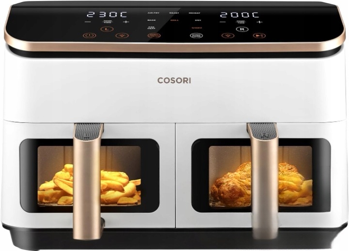 Cosori CAF-R904 Frytkownica beztłuszczowa 2 komory Airfryer 8,5 l 6w1 biała