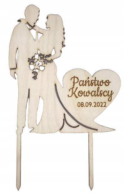 

Duży Topper na Ślub Wesele Para Młoda Nowożeńcy