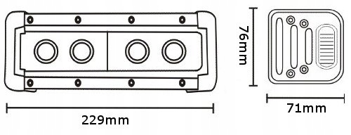 Led pracovní lampa 60W 10-30V 6 Cree LEDx10W Flood, lišta JAG96-0046