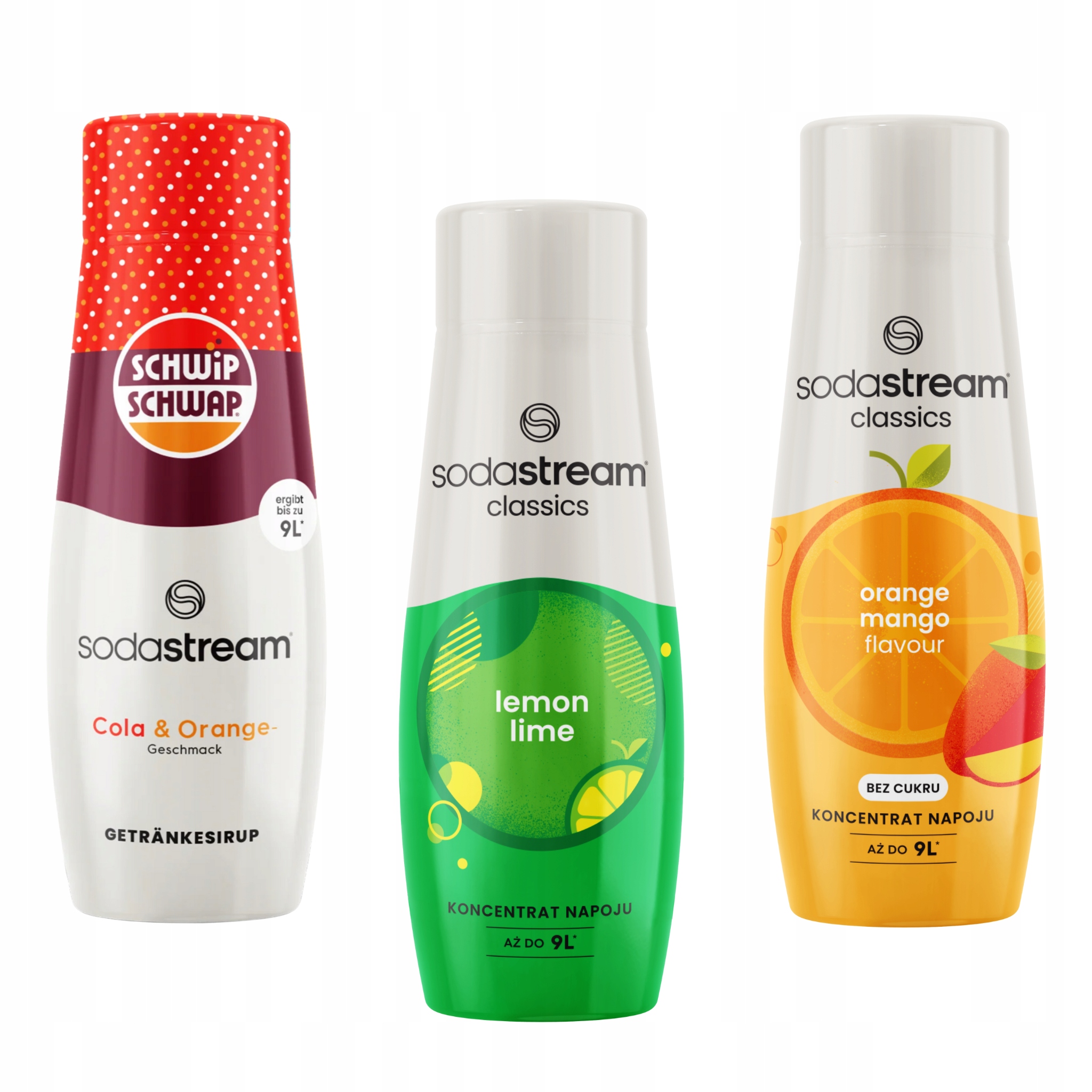 Levně Sada 3 koncentrátů Sodastream Schwip Schwap LemonLime Orange Mango