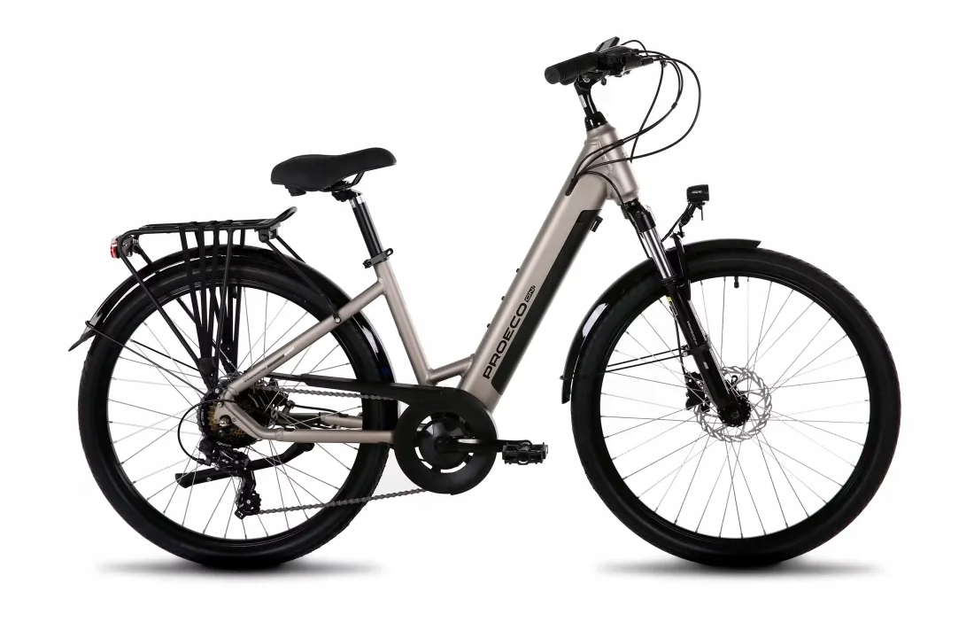Rower elektryczny Proeco Wave An 1.0 26 504WH Szampański S16''