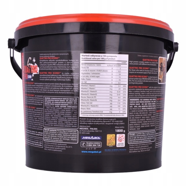 MEGABOL Quattro Pro -1800g BIAŁKO ODŻYWKA BIAŁKOWA — 3