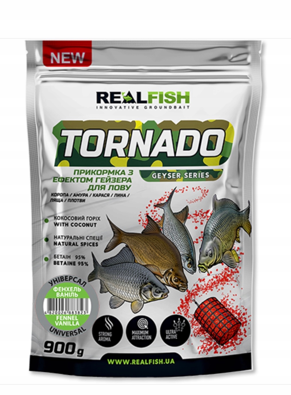 Zanęta wędkarska Real Fish Tornado Lin Karaś Koper Włoski Wanilia