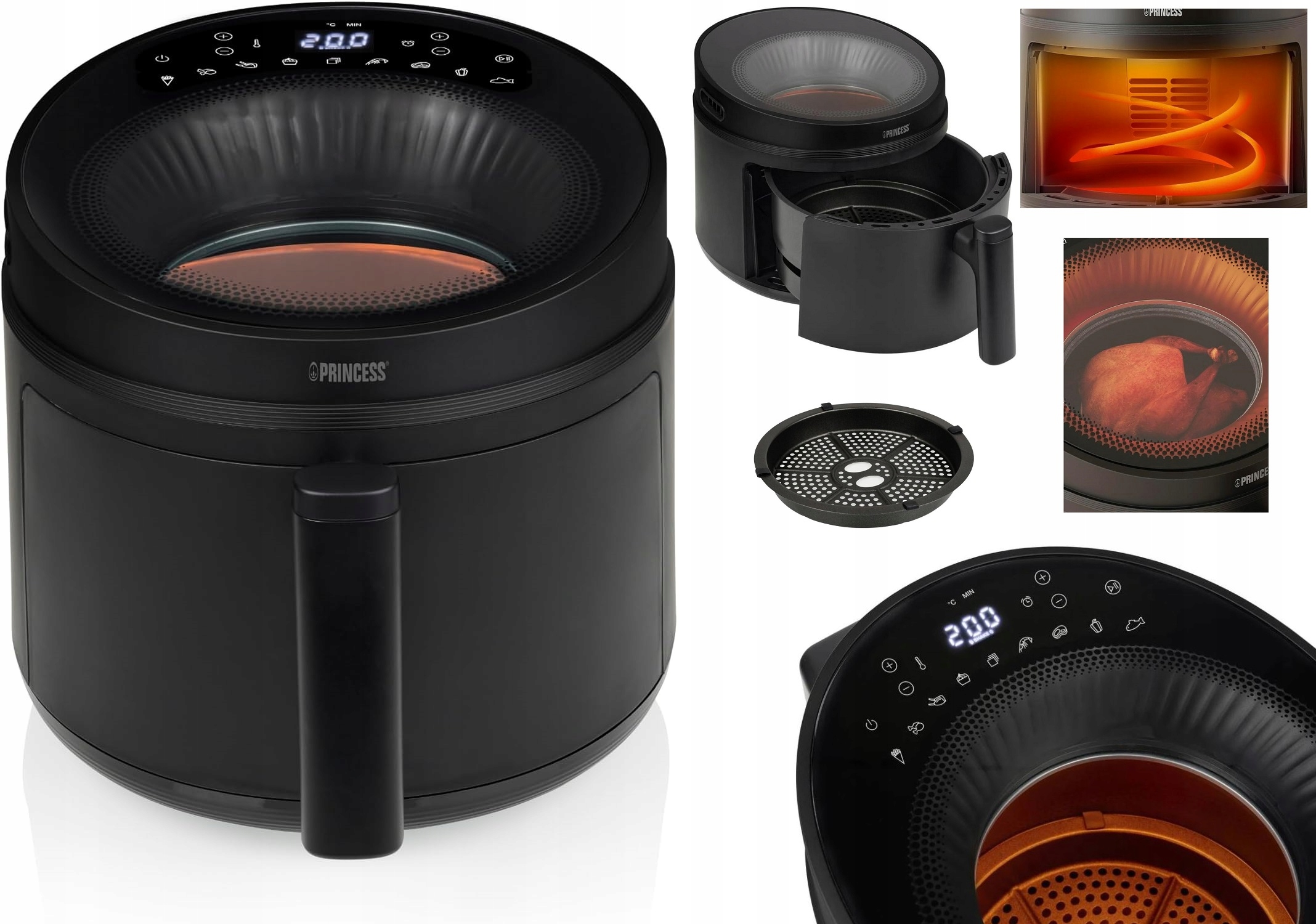 Cyclone Vision Fritéza 6 v 1 Bez Tuku 5L Airfryer 0 Bpa 1500W okno