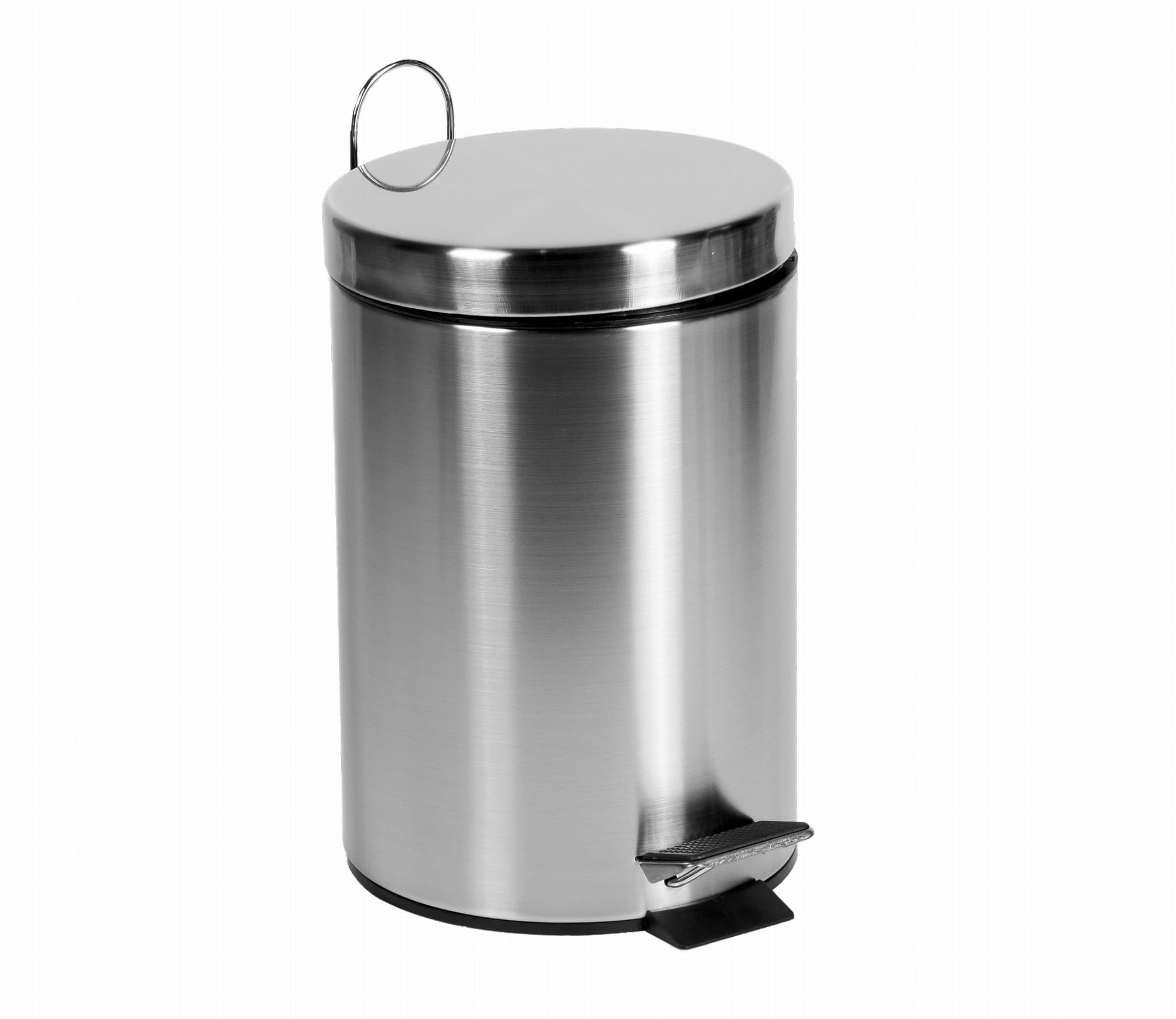 KOSZ ŁAZIENKOWY 3L NA ŚMIECI SATYNA INOX Z PEDAŁEM