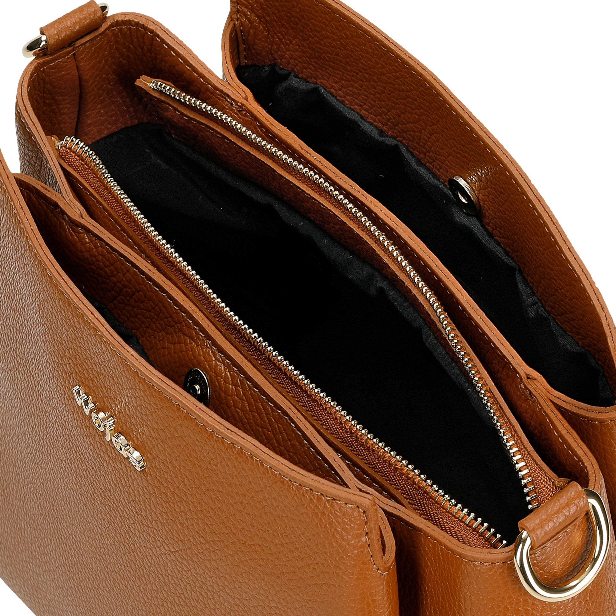 Torebka Wojas jasnobrązowy kuferek damski ze skóry licowej Wielkość brak informacji