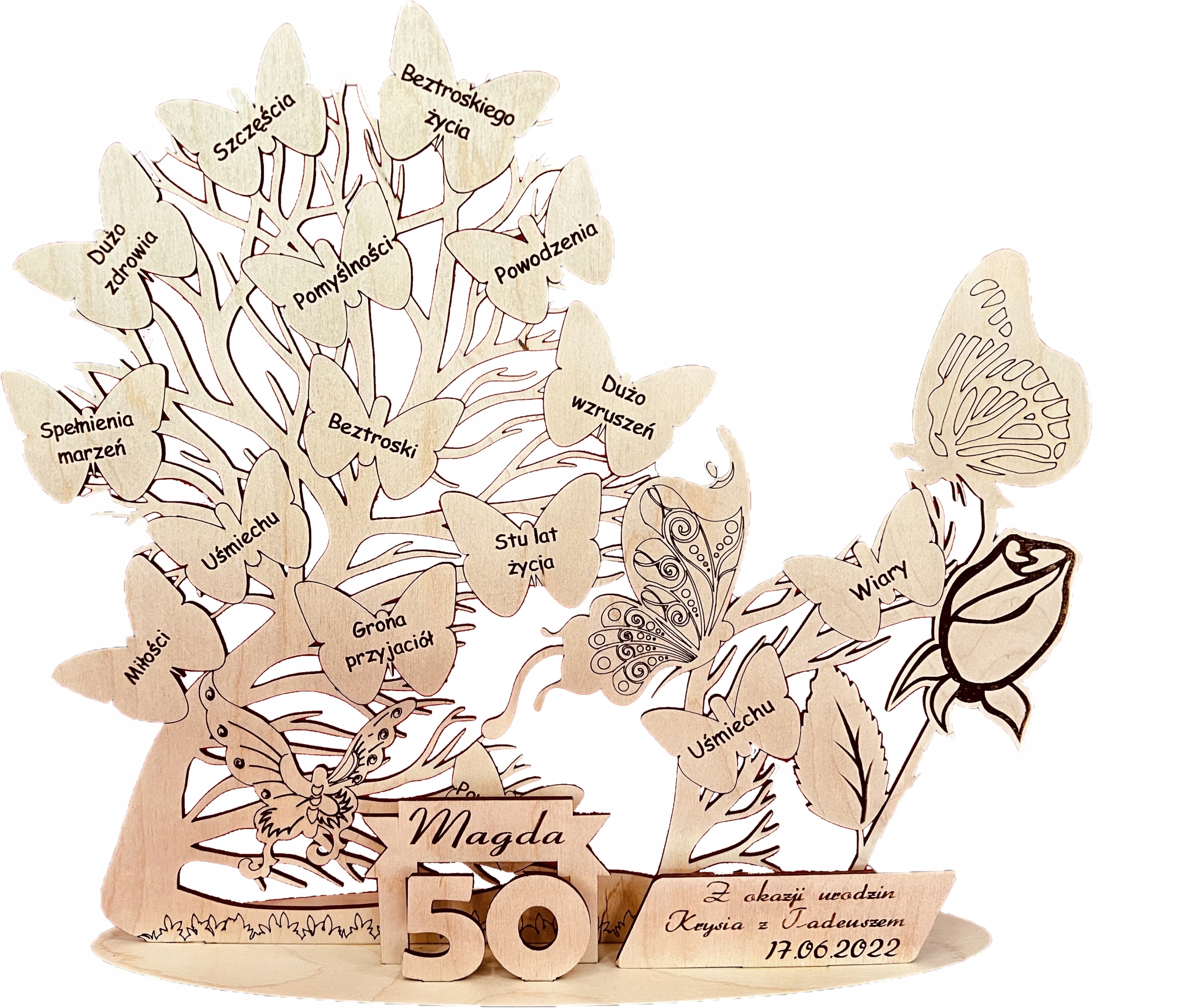 18 30 40 50 60. narozeniny, strom gravírovaný laserem