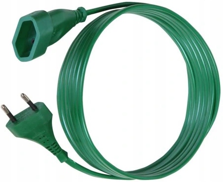 Przedłużacz 1gniazdo b/uziem. 1,5m zielony POLSKA
