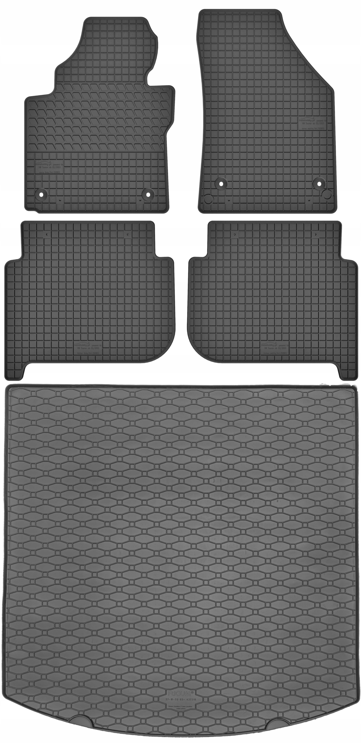Vw Touran I Minivan 2003-2015 Sada Koberce batožinový priestor