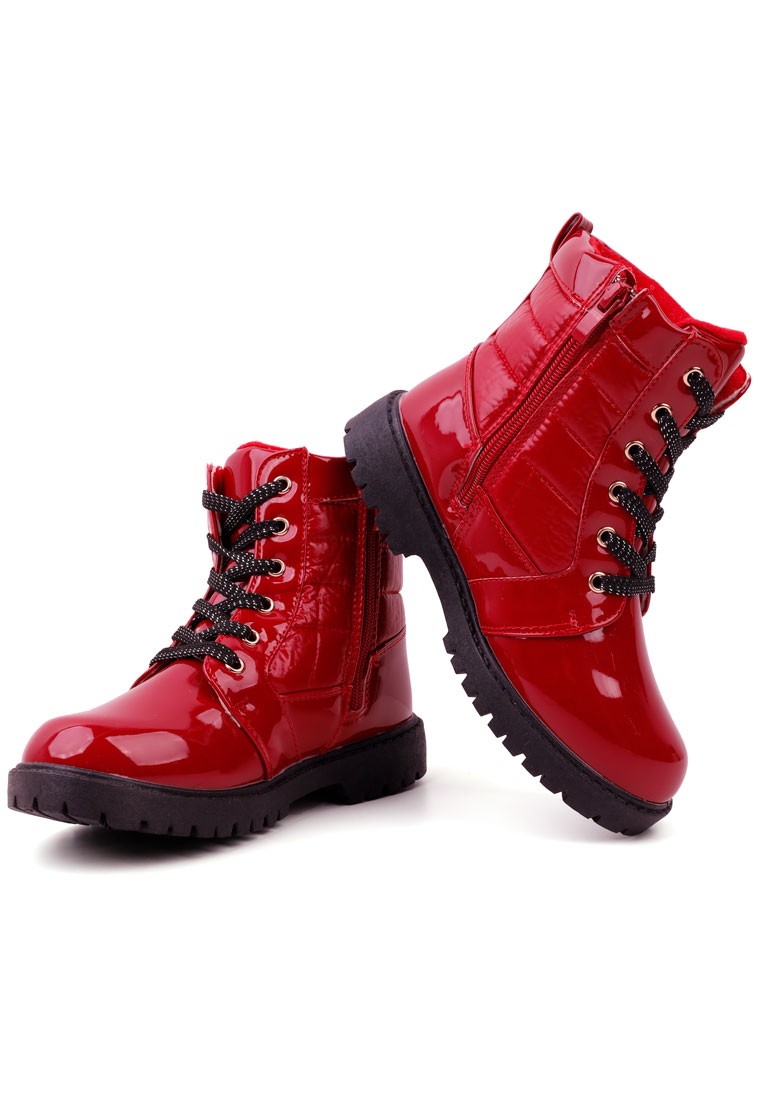 Traperki botki ocieplane zimowe 4 r.29 Czerwony Płeć dziewczynki