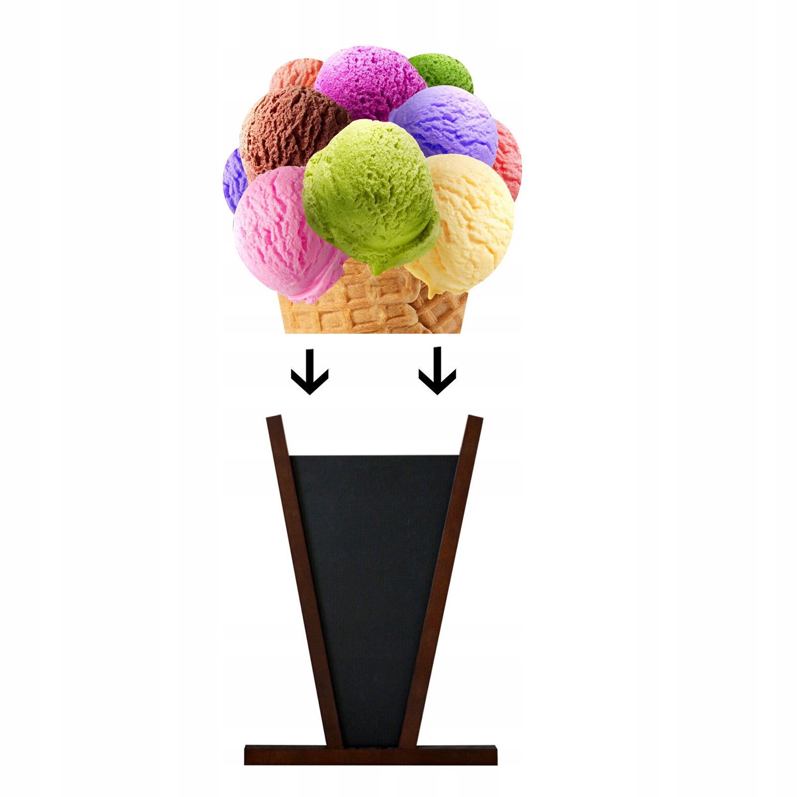 POTYKACZ WODOODPORNY LODY GAŁKI STOJAK REKLAMOWY Wysokość produktu 145 cm