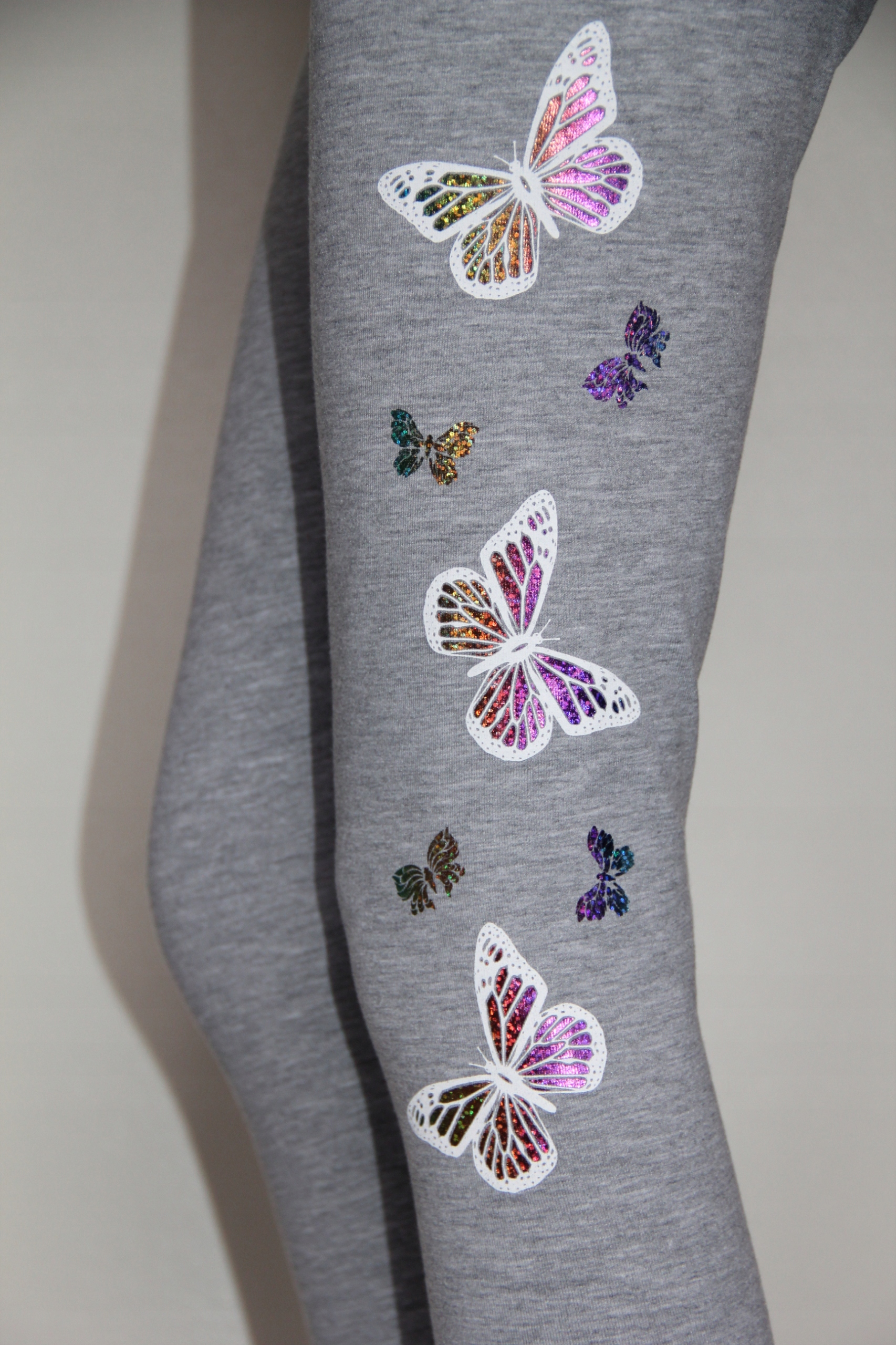 Legginsy Getry Dziecięce SZARE sito MOTYLKI 146 Marka Inna marka