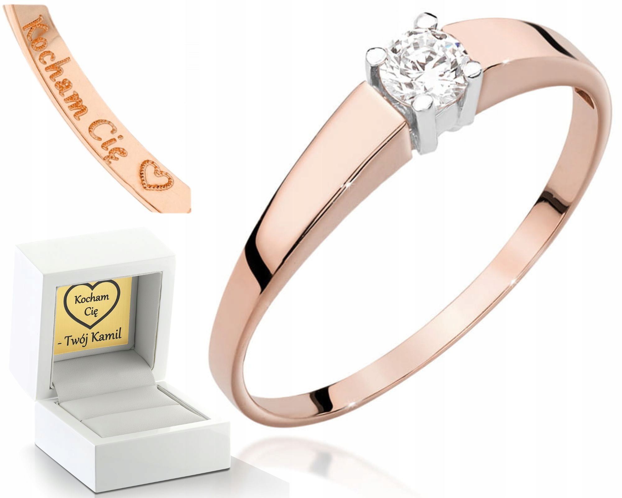 Prstýnek Z Růžového Zlata S Briliantem 0,25 Ct