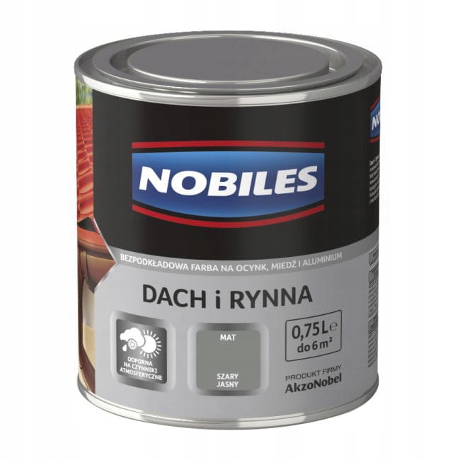 Emalia Nobiles Dach i Rynna szary jasny 0,75 l