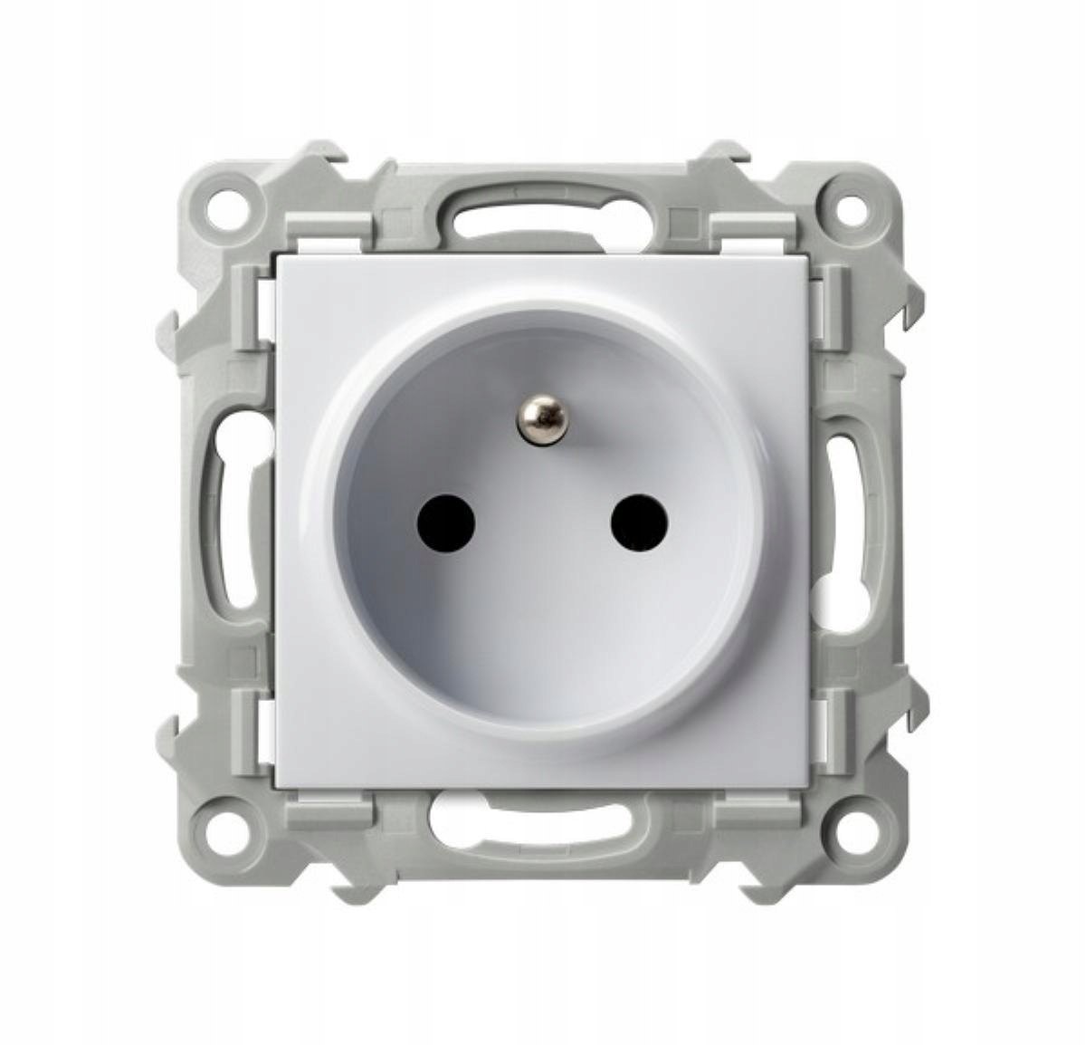 SZAFIR Gniazdo pojedyncze z uziemieniem BIAŁY