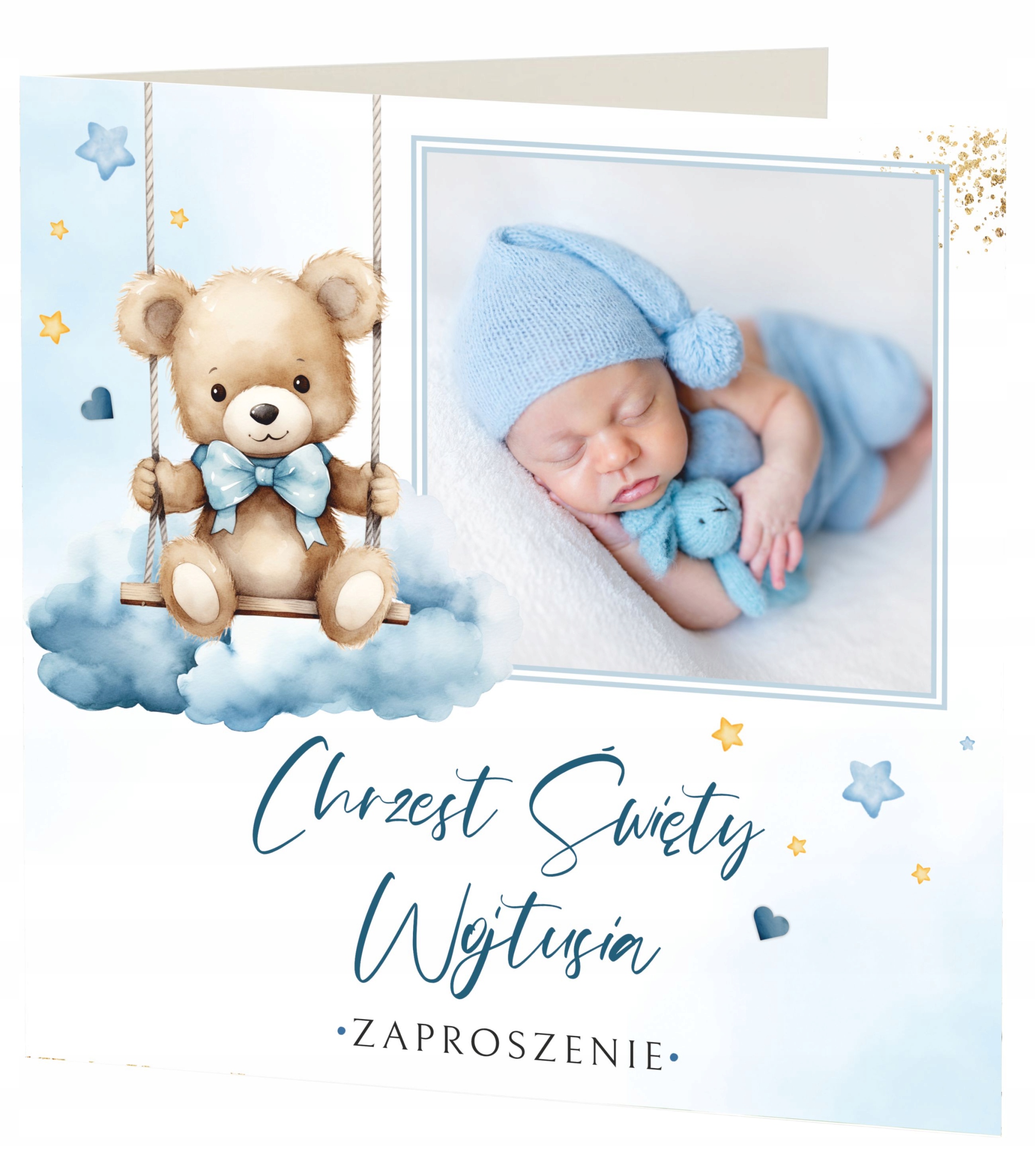 ZAPROSZENIE NA CHRZEST ŚWIĘTY ZE ZDJĘCIEM + KOPERTA + IMIĘ DZIECKA -EKSPRES Marka inna