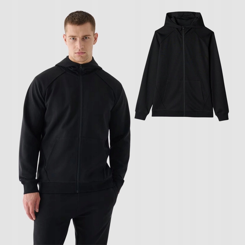 Rozepínací Mikina S Kapucí Pánská 4F 4FWAW24TSWSM1256-20S Černá 2XL