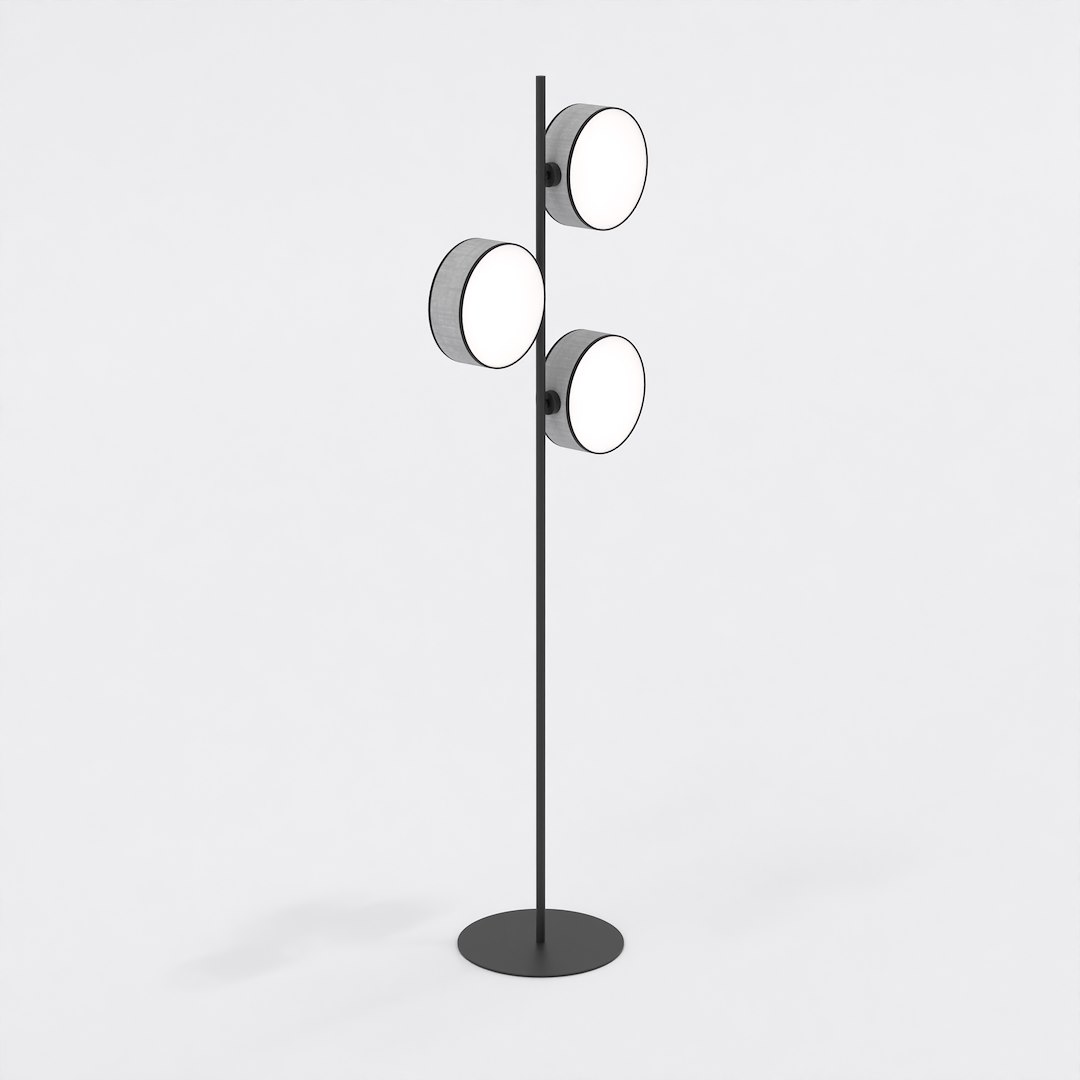 Minimalistická podlahová lampa Drumz LP3 v šedej farbe