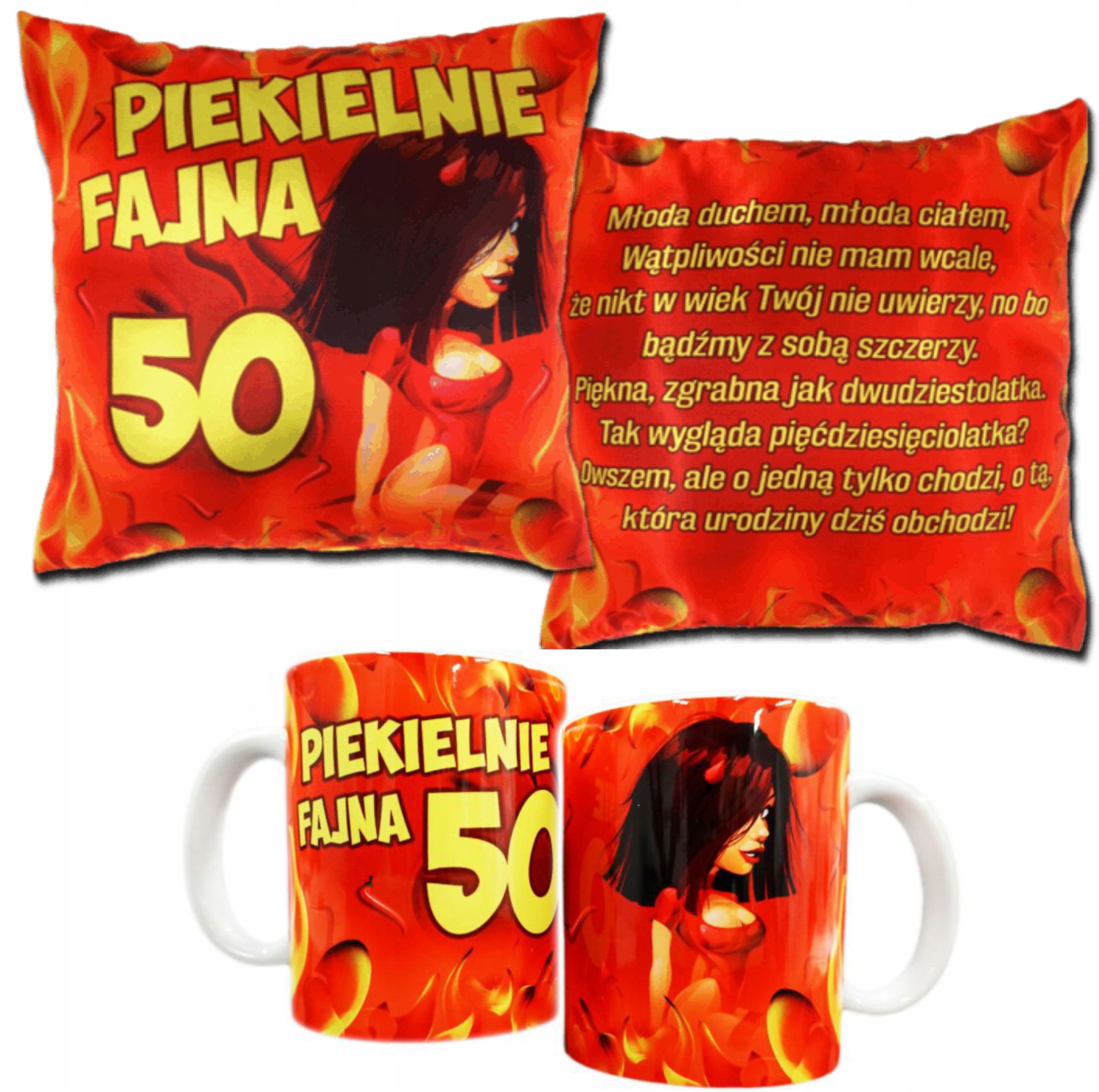 

na Urodziny Poduszka z Kubkiem 18 30 40 50