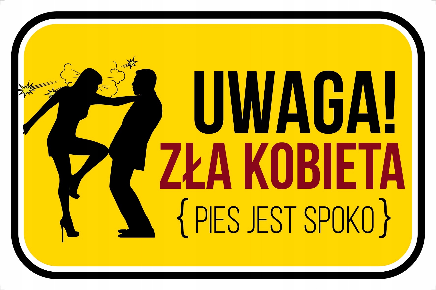 

Tabliczka Zła Kobieta Pies Jest Spoko 20x30 Pcv