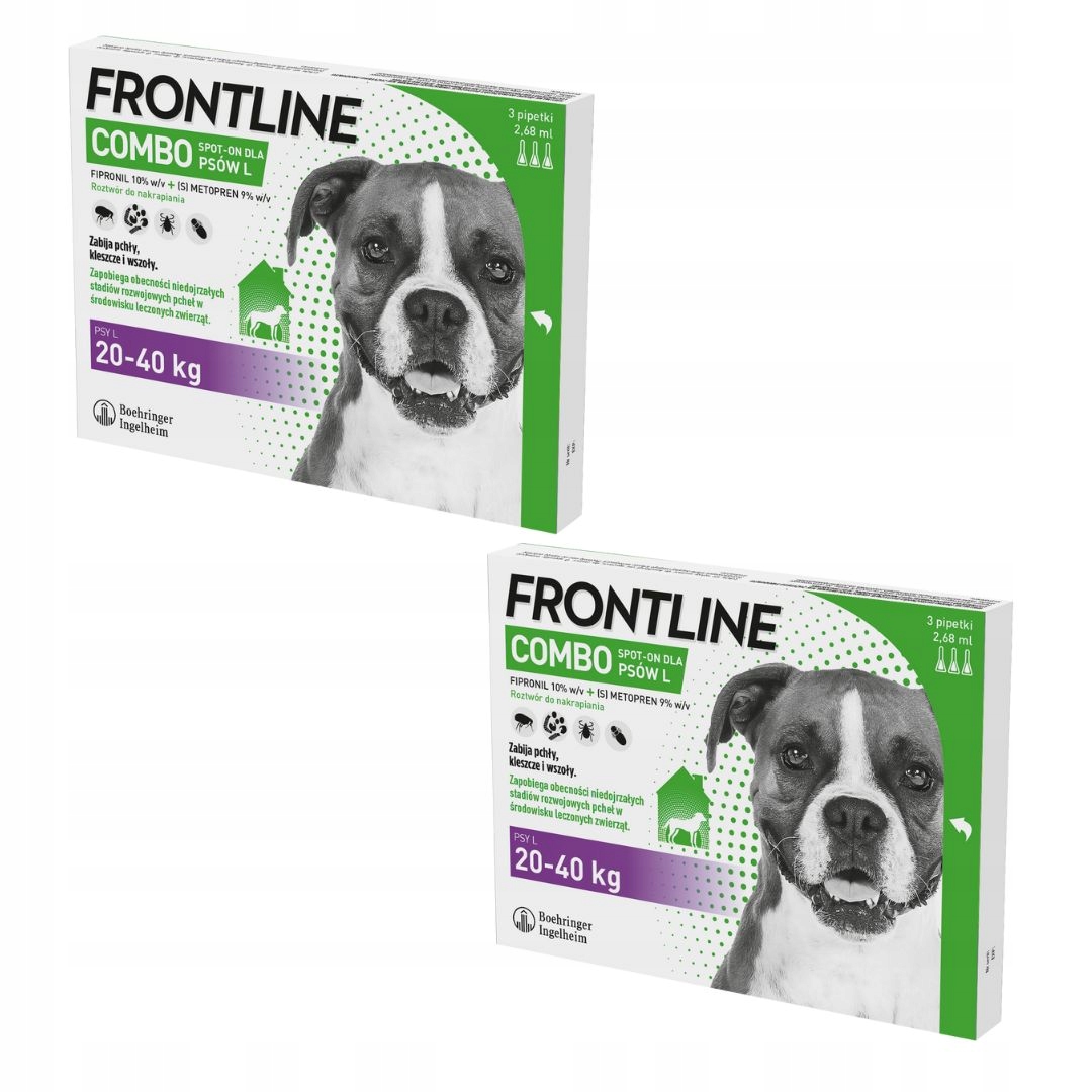 Frontline Combo Spot-On L, 2 pipety, dla psów, pchły i kleszcze 2 opak.