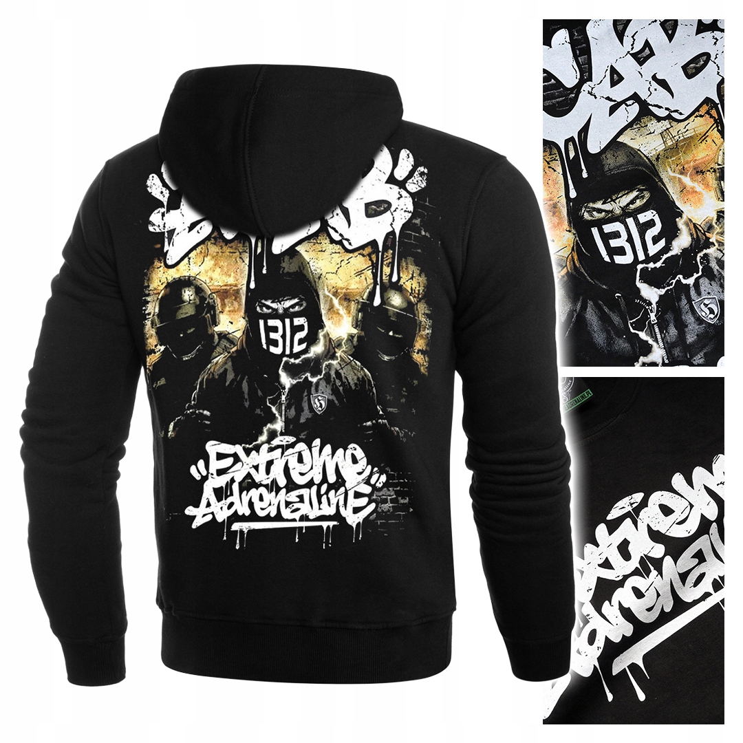 Mikina s kapucí Extreme Adrenaline Acab-graffiti hooligans fotbal 3XL
