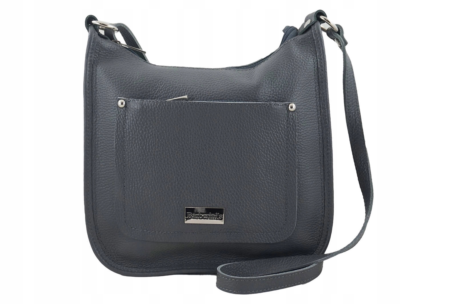 Pohodlná dámská kabelka přes rameno z přírodní kůže šedá tmavá