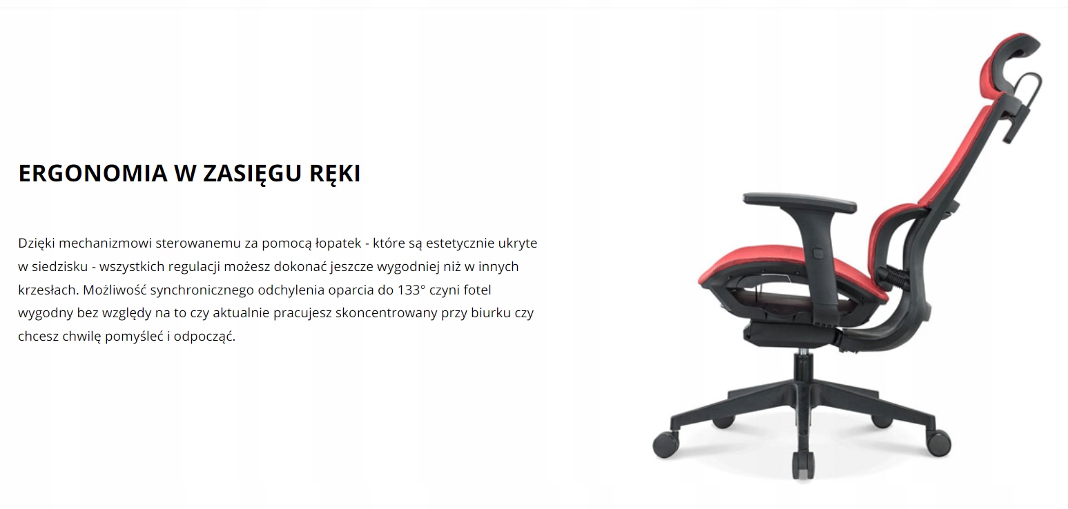 Fotel biurowy obrotowy ergonomiczny różne kolory Kolor obicia odcienie czerwieni