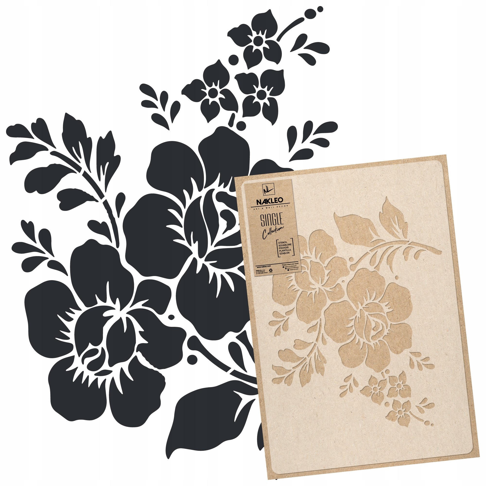 Malířská šablona Vícenásobná L 59x95 cm Vzor Květin Kytice Květiny Listy