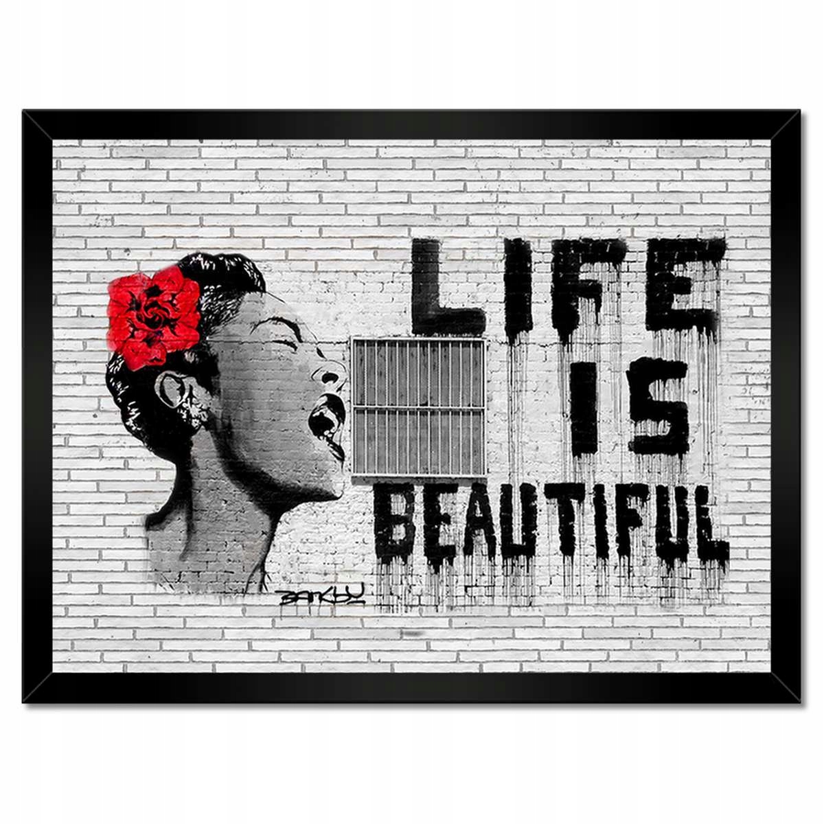 Plakáty v rámu 40x30 Banksy Life jsou krásné