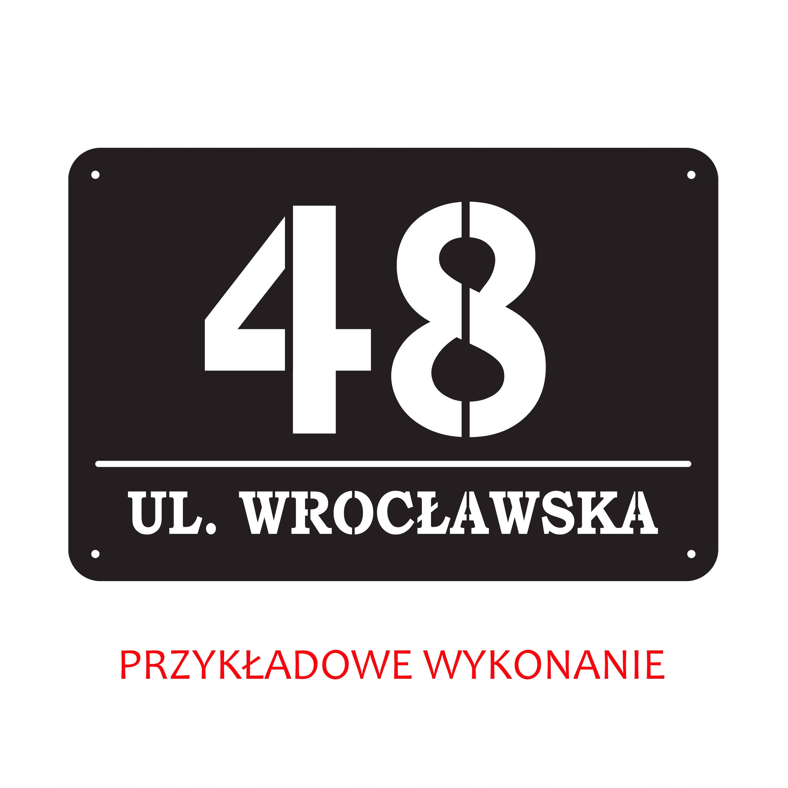 TABLICZKA ADRESOWA SZYLD NUMER DOMU - METALOWA Materiał stal nierdzewna