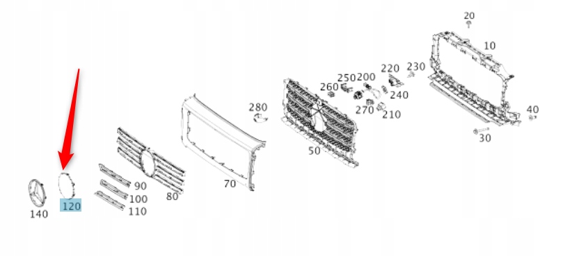 Základna Emblému V Atrapě Mercedes G W463