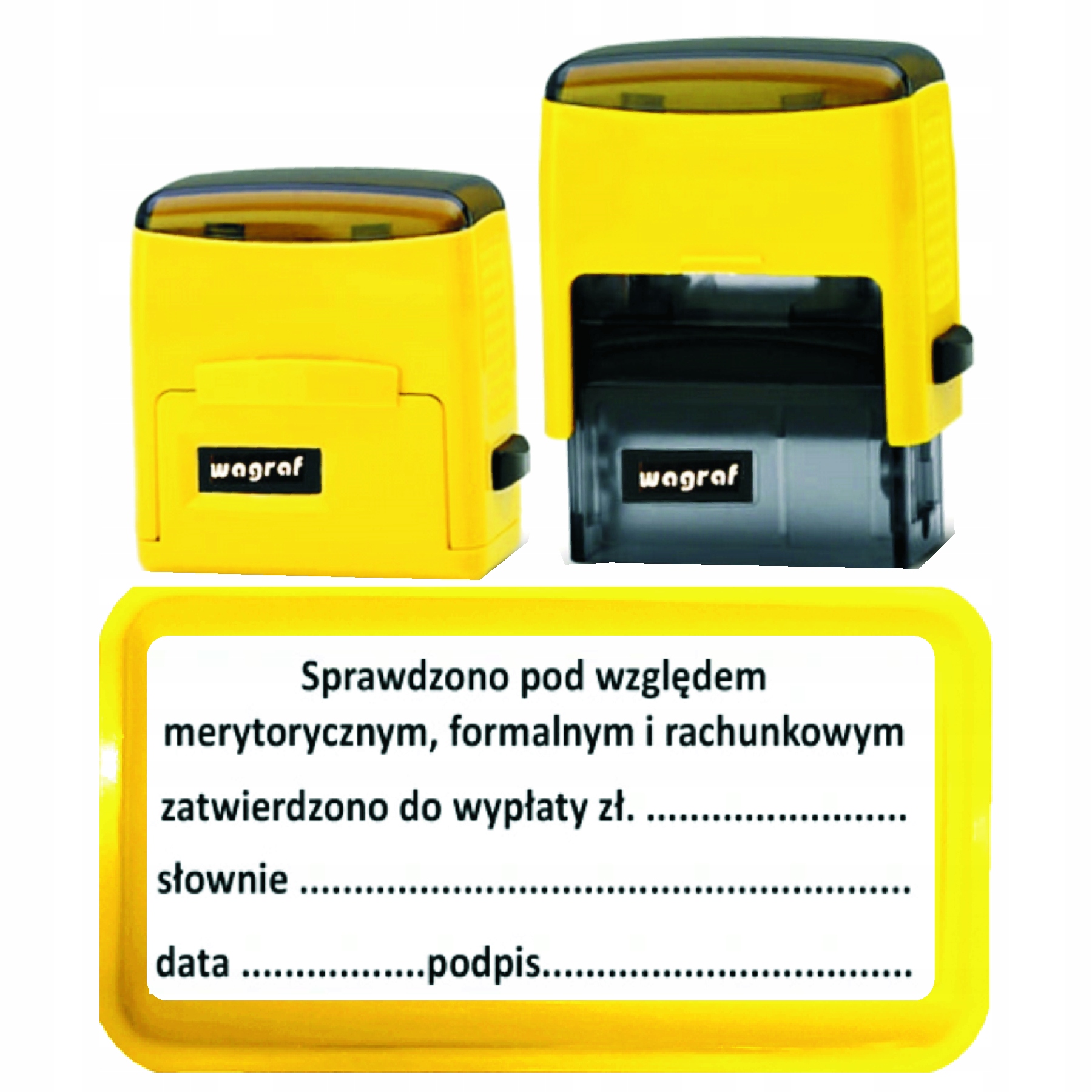 pieczątka WAGRAF 4 automatyczna firmowa SPRAWDZONO pod względem rachunkowym