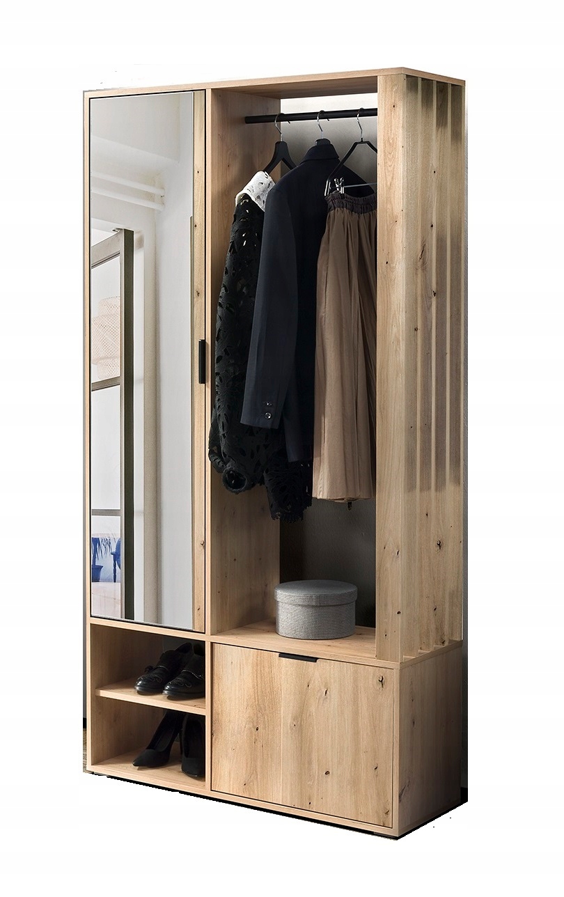 

Garderoba do przedpokoju z lustrem lamelami