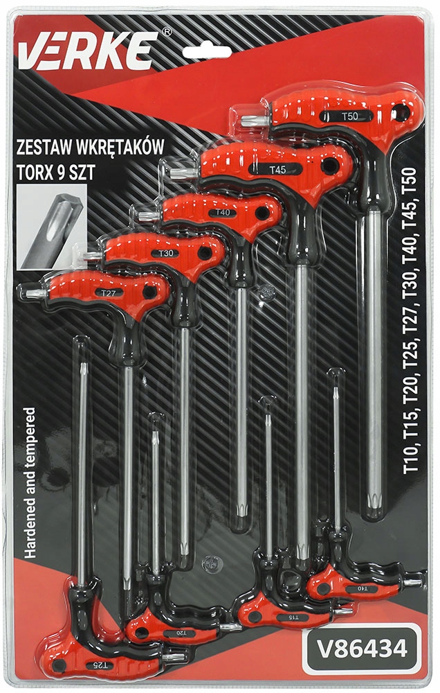 WKRĘTAKI KLUCZE KĄTOWE TORX MŁOTKI MŁOTECZKI ZESTAW 9EL