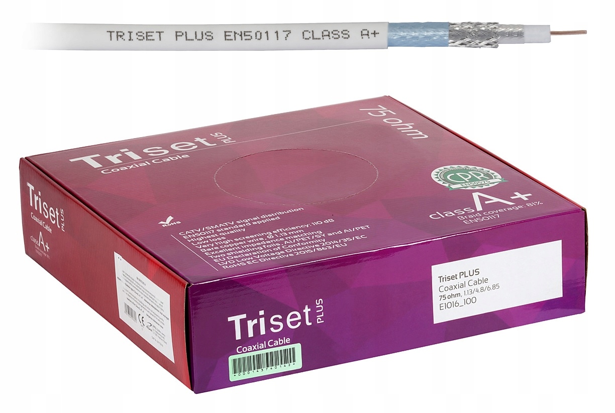 

Przewód antenowy Triset Plus Dca Lszh 110dB A+ 25m