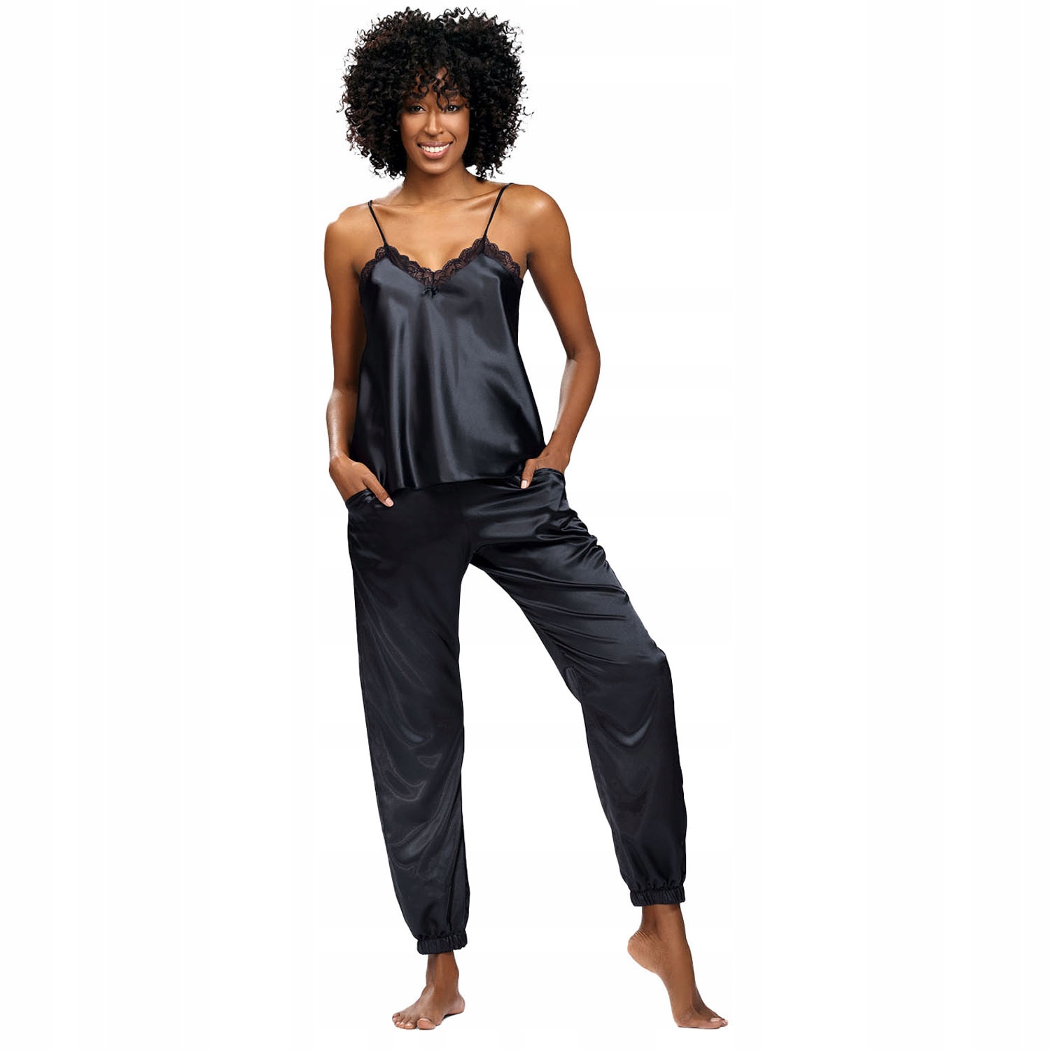 Dkaren Day czarny XXL Nocna komplet Piżama