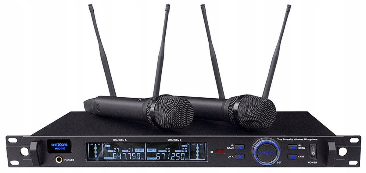 Dexon Mbd 842 Bezdrôtový systém 2 x Ručný Mikrofon S Prijímačom Uhf
