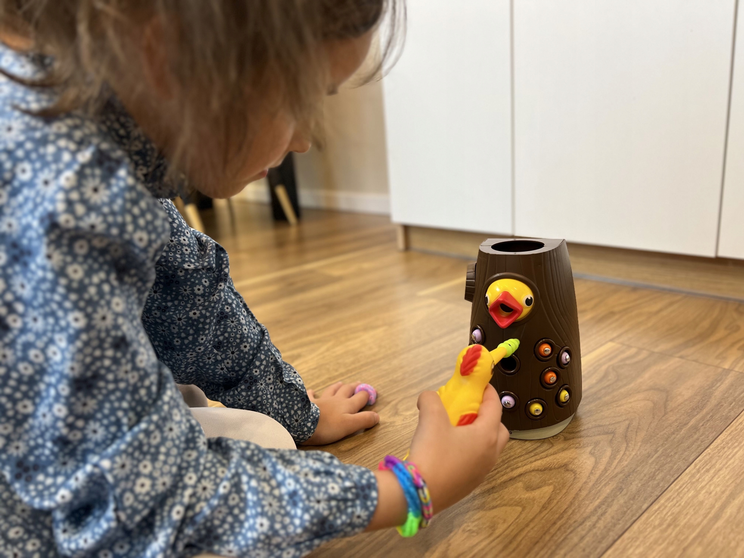 MAGNETYCZNA GRA ZRĘCZNOŚCIOWA NAKARM PTASZKA MONTESSORI DZIĘCIOŁ I ROBACZKI Nazwa DZIĘCIOŁ I ROBACZKI