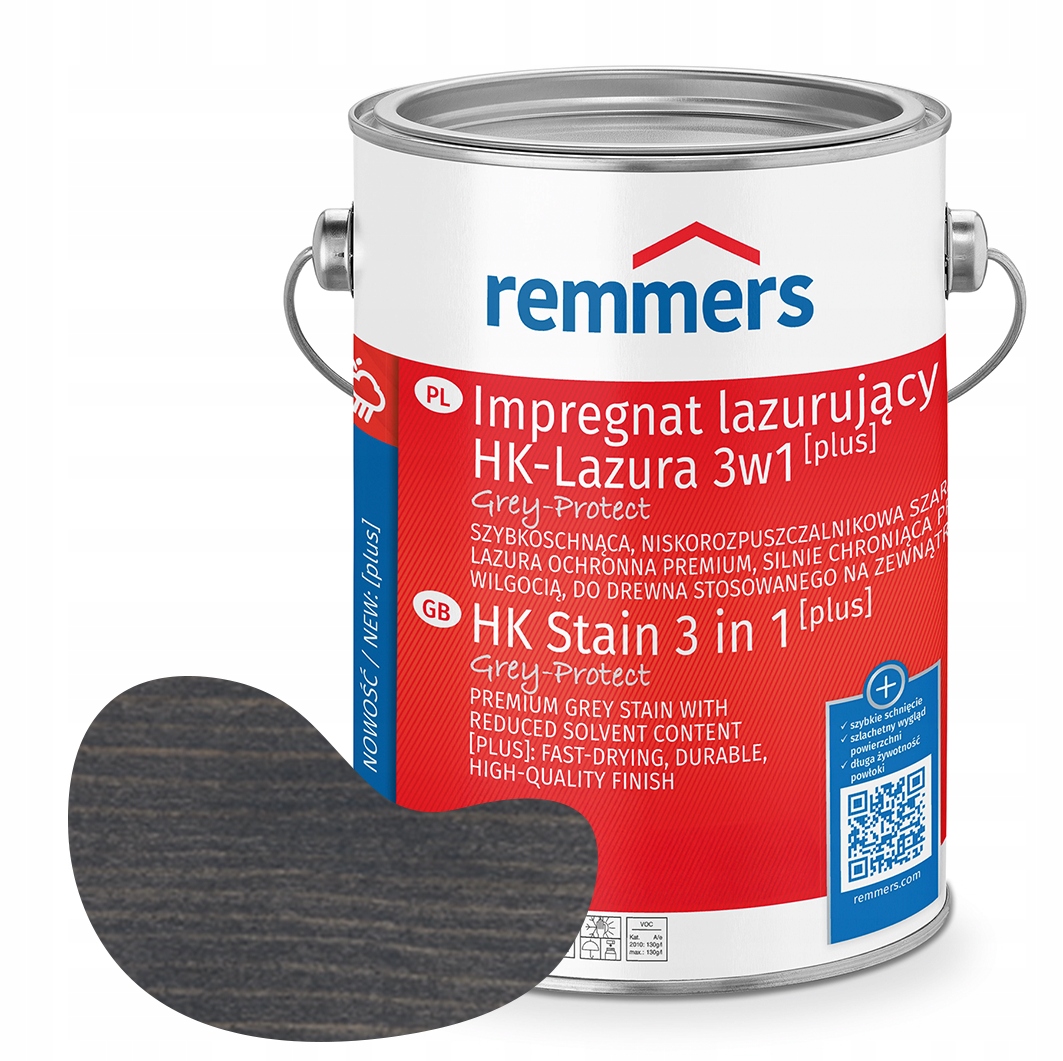 Remmers HK-Lazura 3v1 Plus Šedá Impregnace na dřevo 5L Antracit