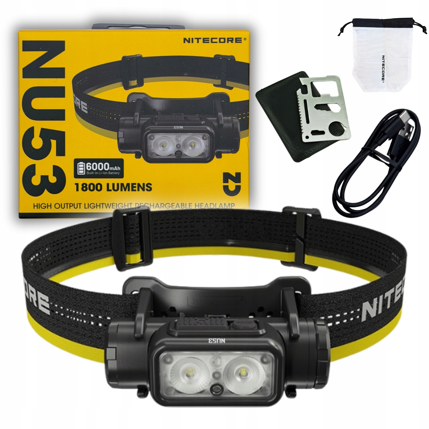 Latarka czołowa Nitecore NU53 mocna 1800 lm czujnik zbliżeniowy