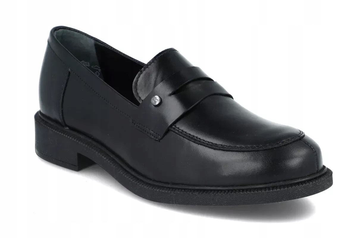 Ryłko mokasíny M2R51 černé kožené klasické s plochou podrážkou vel.