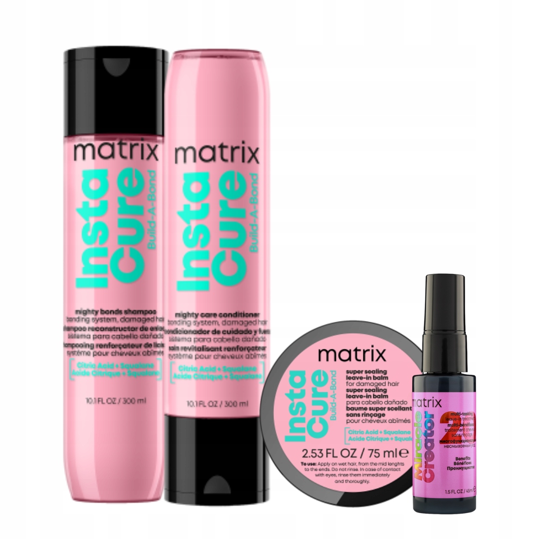 Matrix Instacure Build-A-Bond szampon, odżywka, balsam do włosów Zestaw