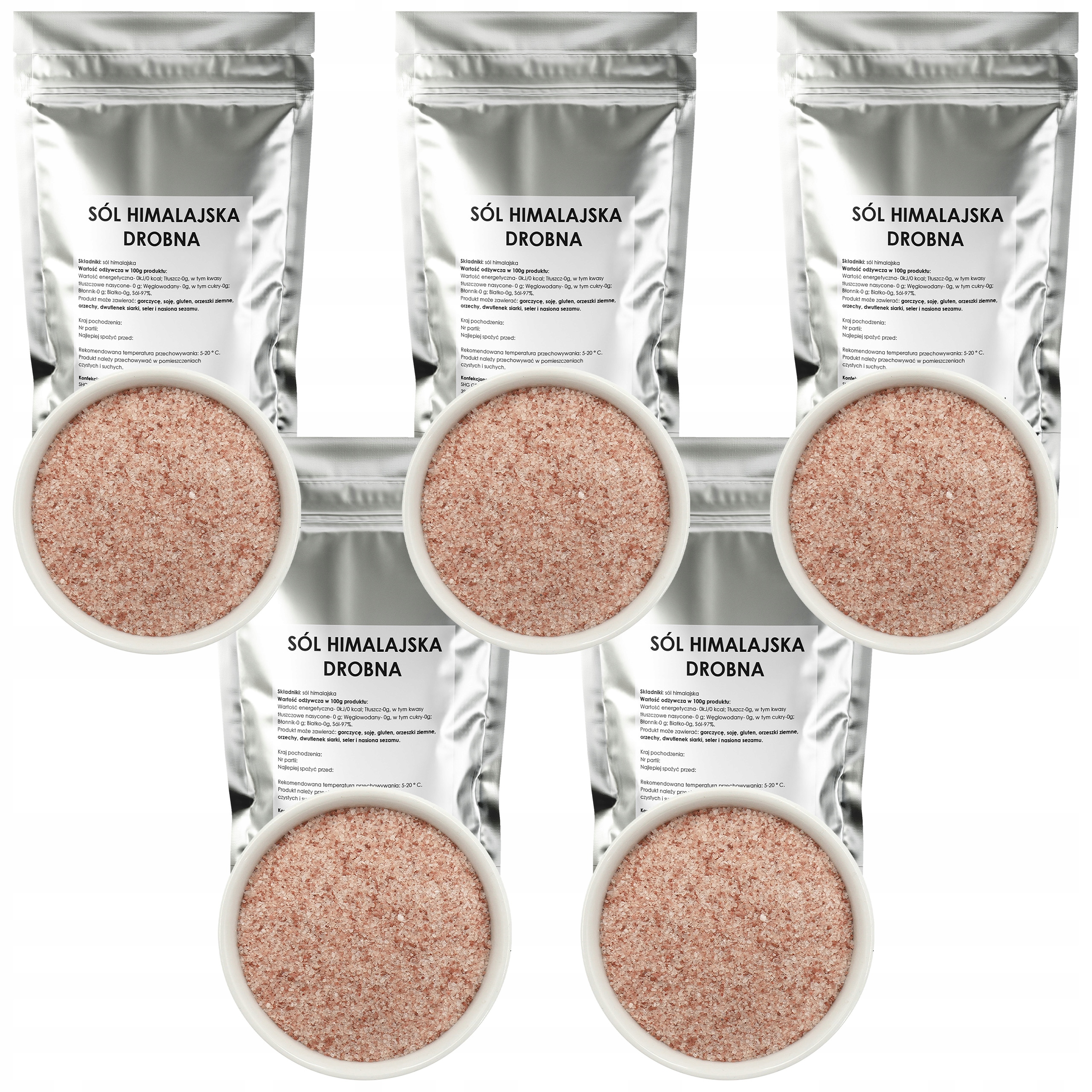 SÓL HIMALAJSKA DROBNA różowa bez domieszek 5 x 1kg