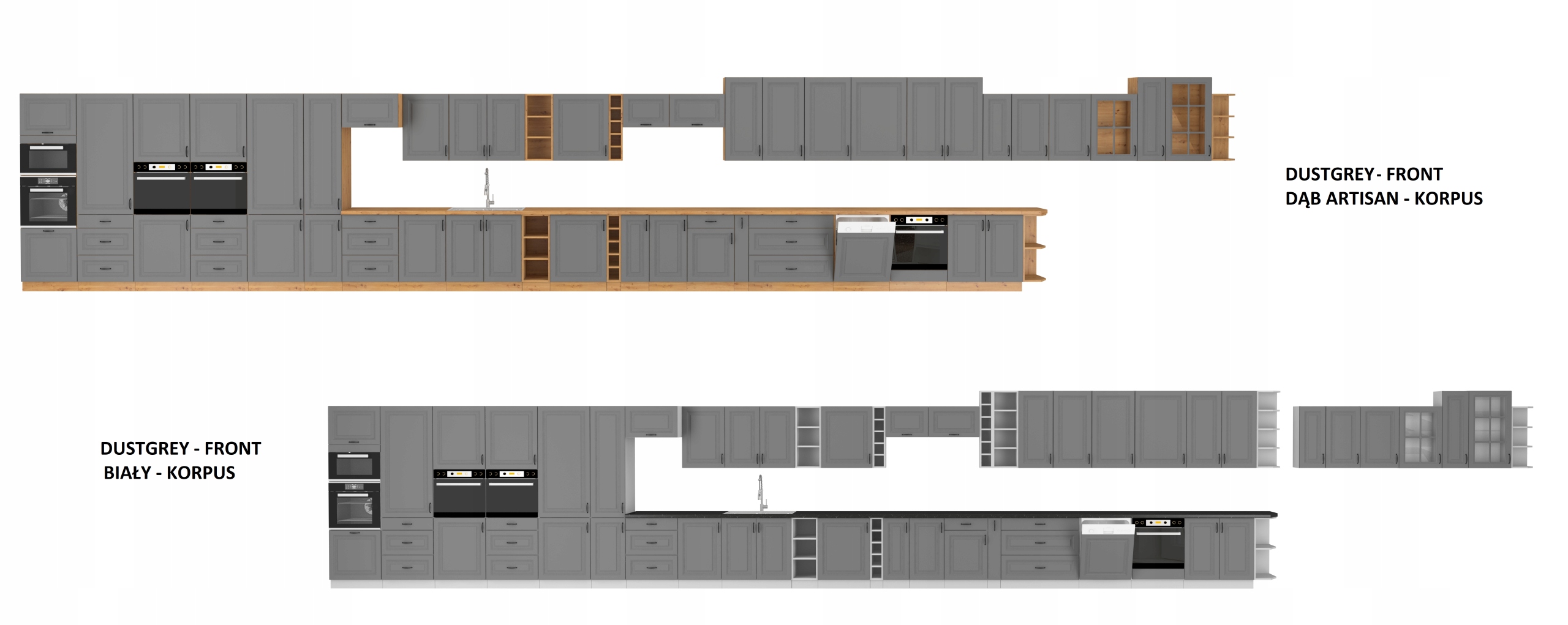 Szafka kuchenna górna 80x90 szara CLAYGREY SPRING Kolor mebla biały