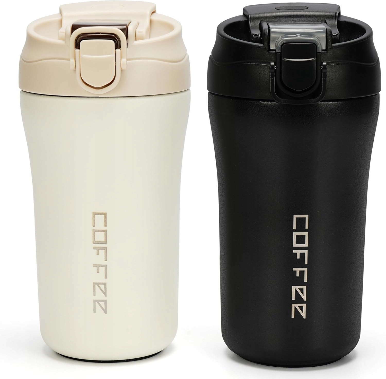 Belle Vous Podróżny kubek do kawy w kolorze czarnym i białym 400 ml 2szt
