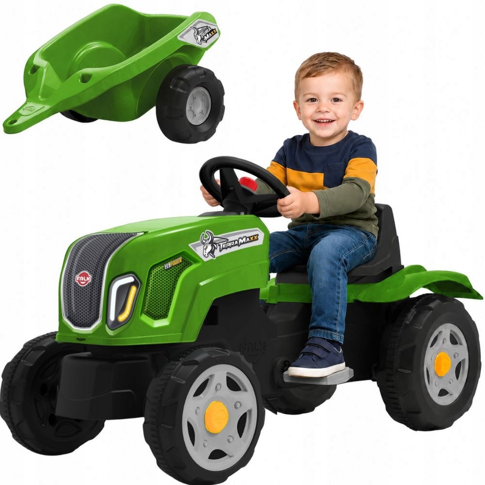 Falk Traktor na Pedały Claas Terra Maxx z Przyczepą i Otwieraną Maską 2-6