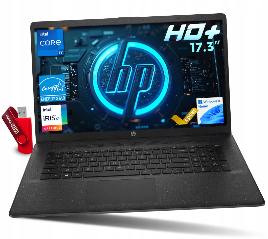 Laptop Hp 17-CN2077NR Intel Core i7-1255U 16GB 4TB Ssd 17.3" Hd+ Va W11
