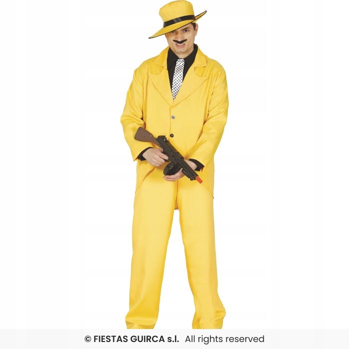 Kostým Gangstera Gangster Žlutá maska L