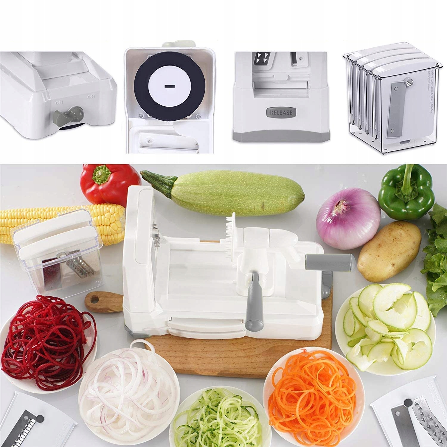 KRAJALNICA SZATKOWNICA SPIRALNA TARKA WARZYW 10W1 Model WTKXKUCH